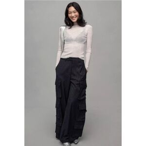 Anthropologie NEW TwentySixHundred Navy Pinstripe Utility Pants Size 6 Cargo NWT